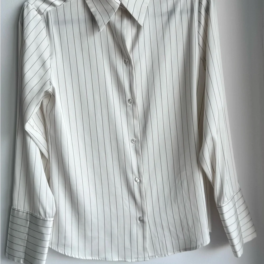 Zara Striped Cream satin Set Small - Picture 4 of 6